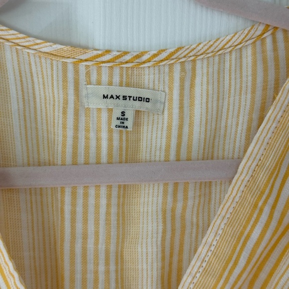 Max Studio Yellow Striped Midi Dress - Picture 2 of 3
